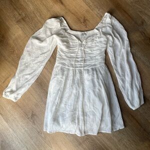 Hollister White Eyelet Long Sleeve Romper Dress